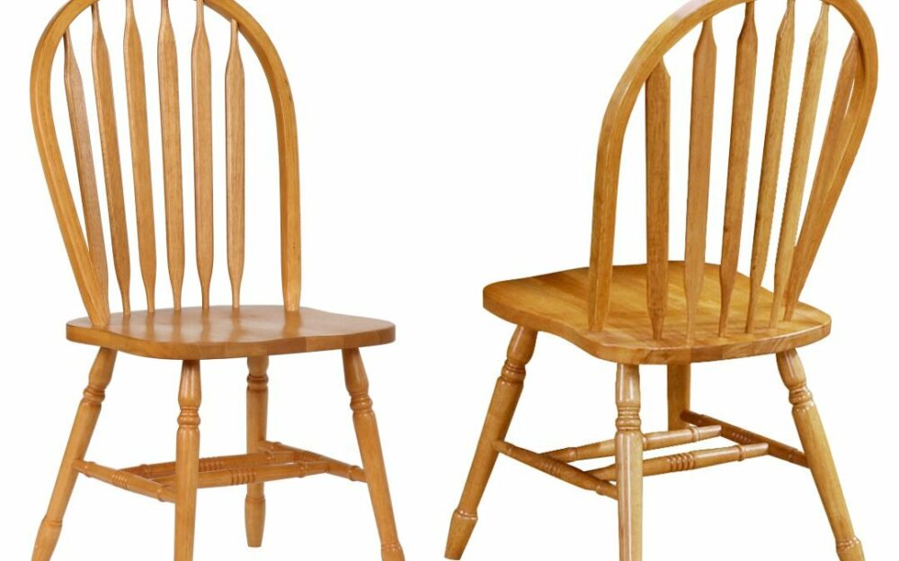 Arrowback Dining Chair in Light Oak | Set of 2
