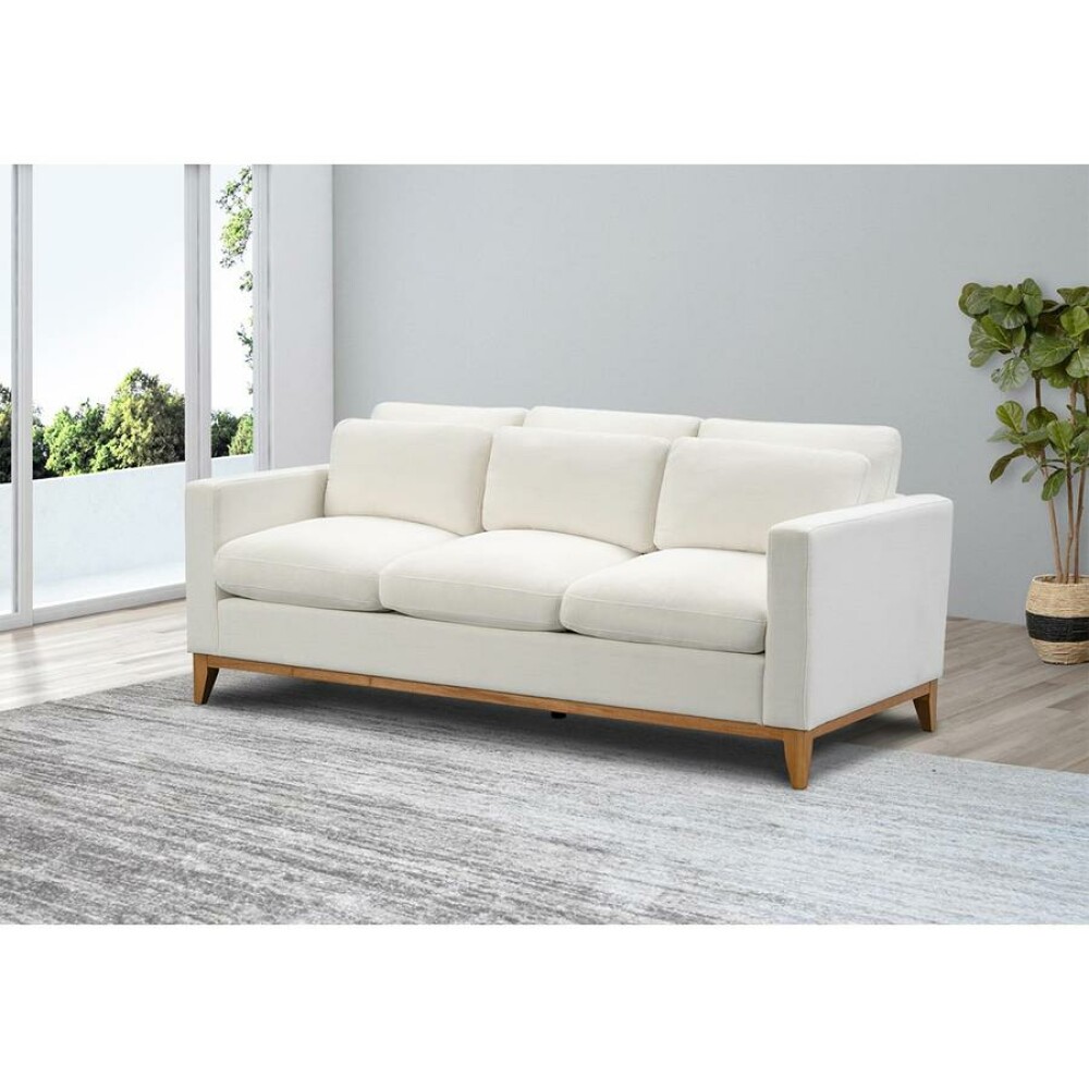 Violetta Fabric Sofa, White - Image 3
