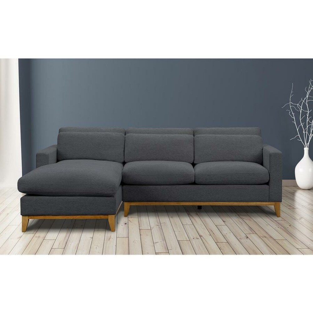 Violetta 2-piece Fabric Sectional, Grey - Image 3