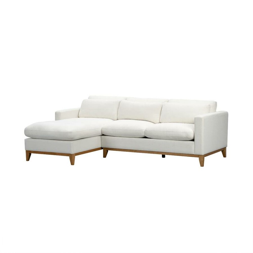 Violetta 2-piece Fabric Sectional, White - Image 2