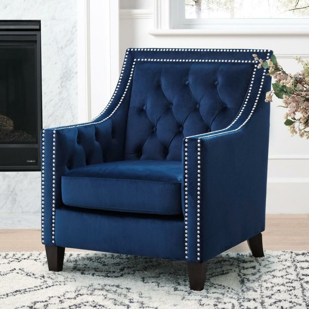 Valentina Accent Chair, Navy - Image 2