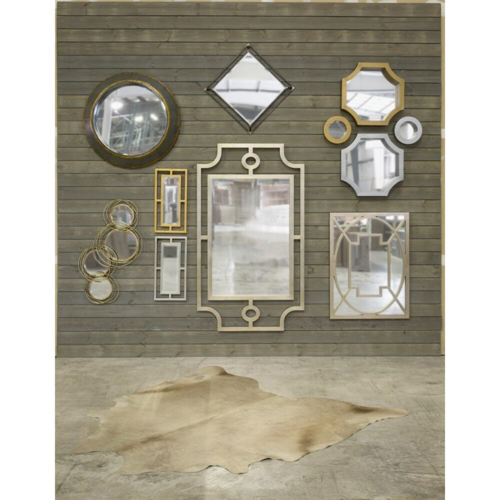 Conway Mirror | Gold Finish on Metal Frame | Plain Glass Beveled Mirror - Image 2