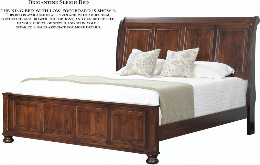 Brigantine Sleigh Bed with Low Footboard