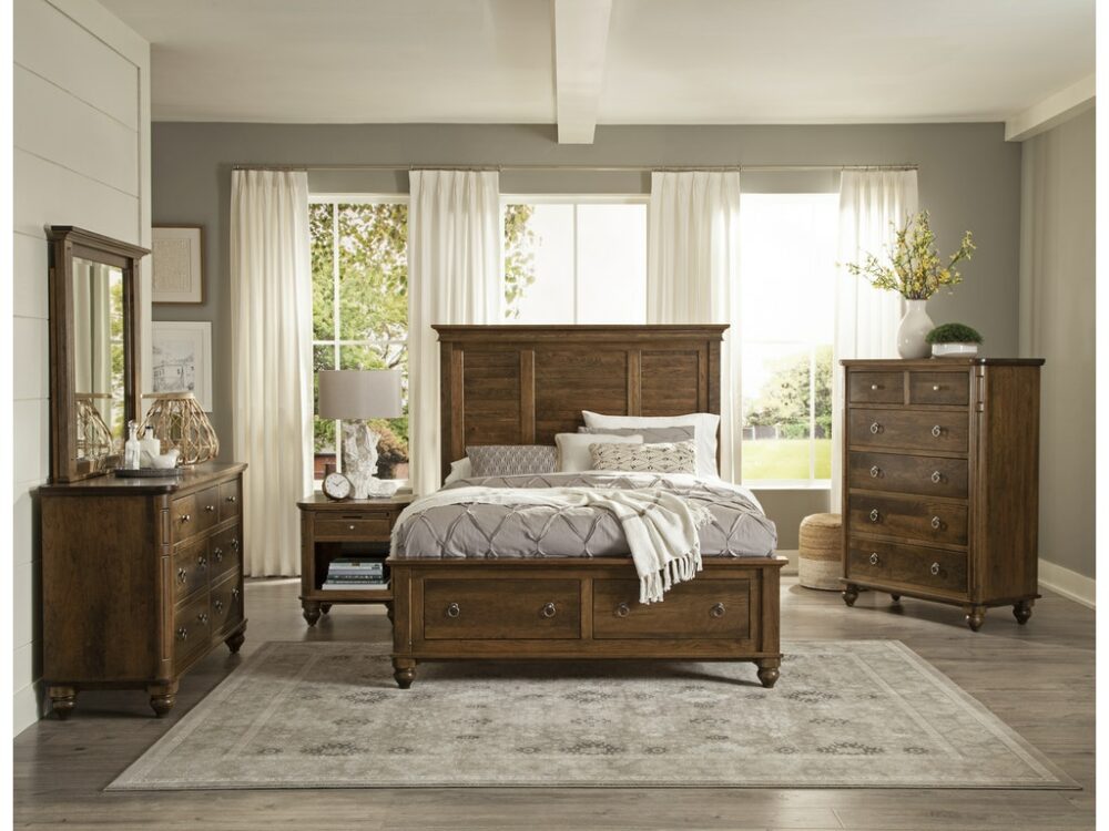 Charleston Louver Panel Bed with High Footboard - Image 2