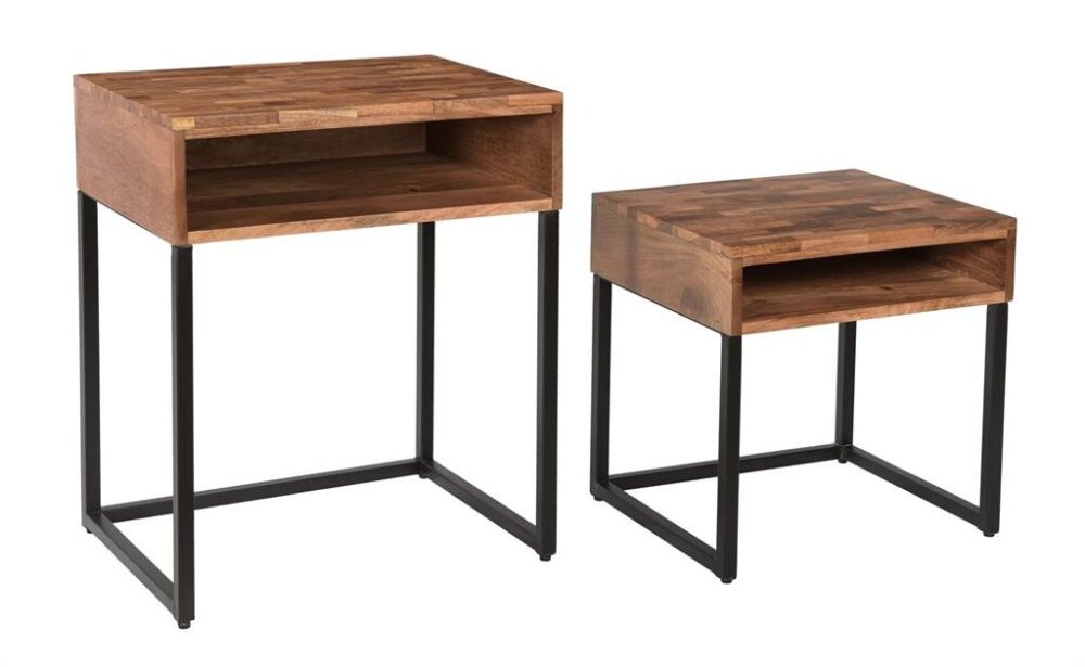 Bakers Natural & Black Nesting Tables - Image 2