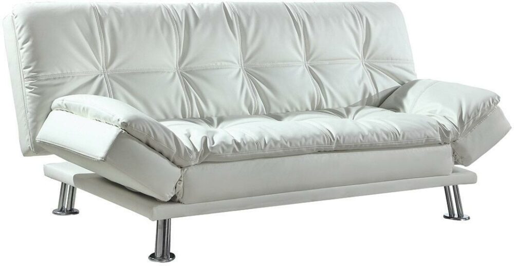 Dilleston Tufted Back Upholstered Sofa Bed White