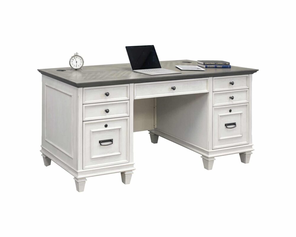Hartford Double Pedestal Desk White