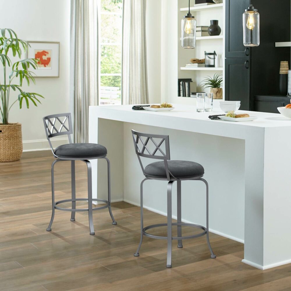 Kenzig Commercial Grade Metal Counter Height Swivel Stool - Image 2