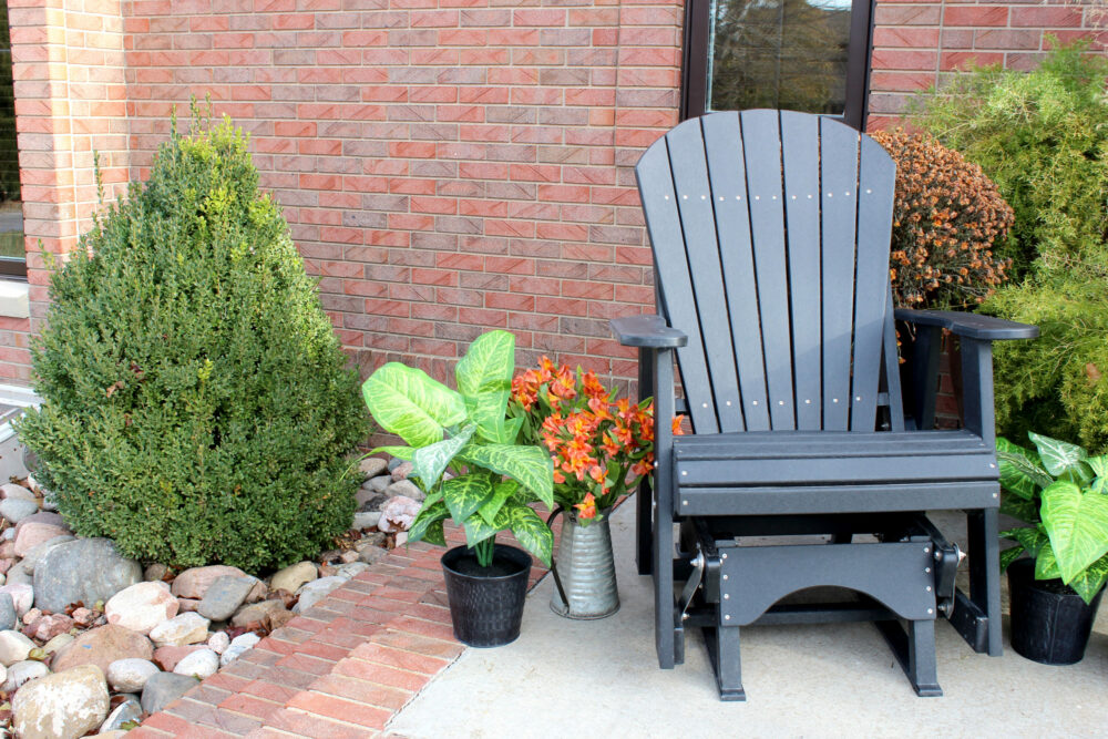 2′ Adirondack Glider in Weathered Wood and Black - Image 2