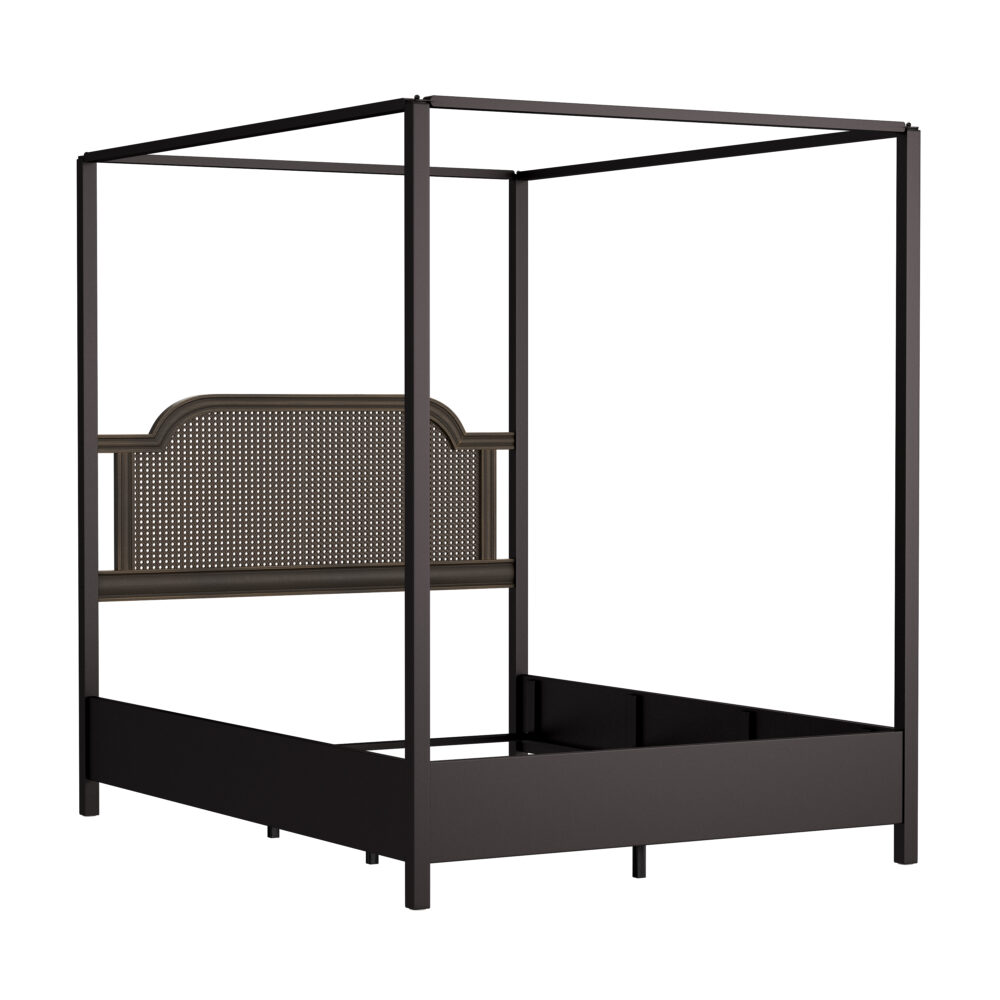 Melanie Wood and Metal Queen Size Canopy Bed