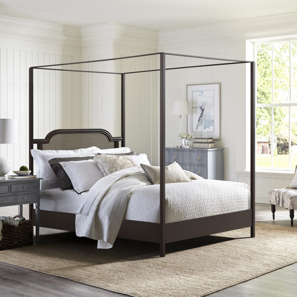 Melanie Wood and Metal Queen Size Canopy Bed - Image 2