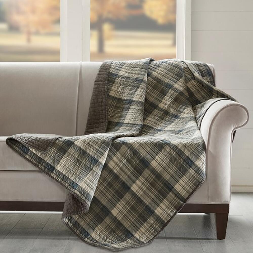 Tasha Quilted Throw in Taupe - Image 2