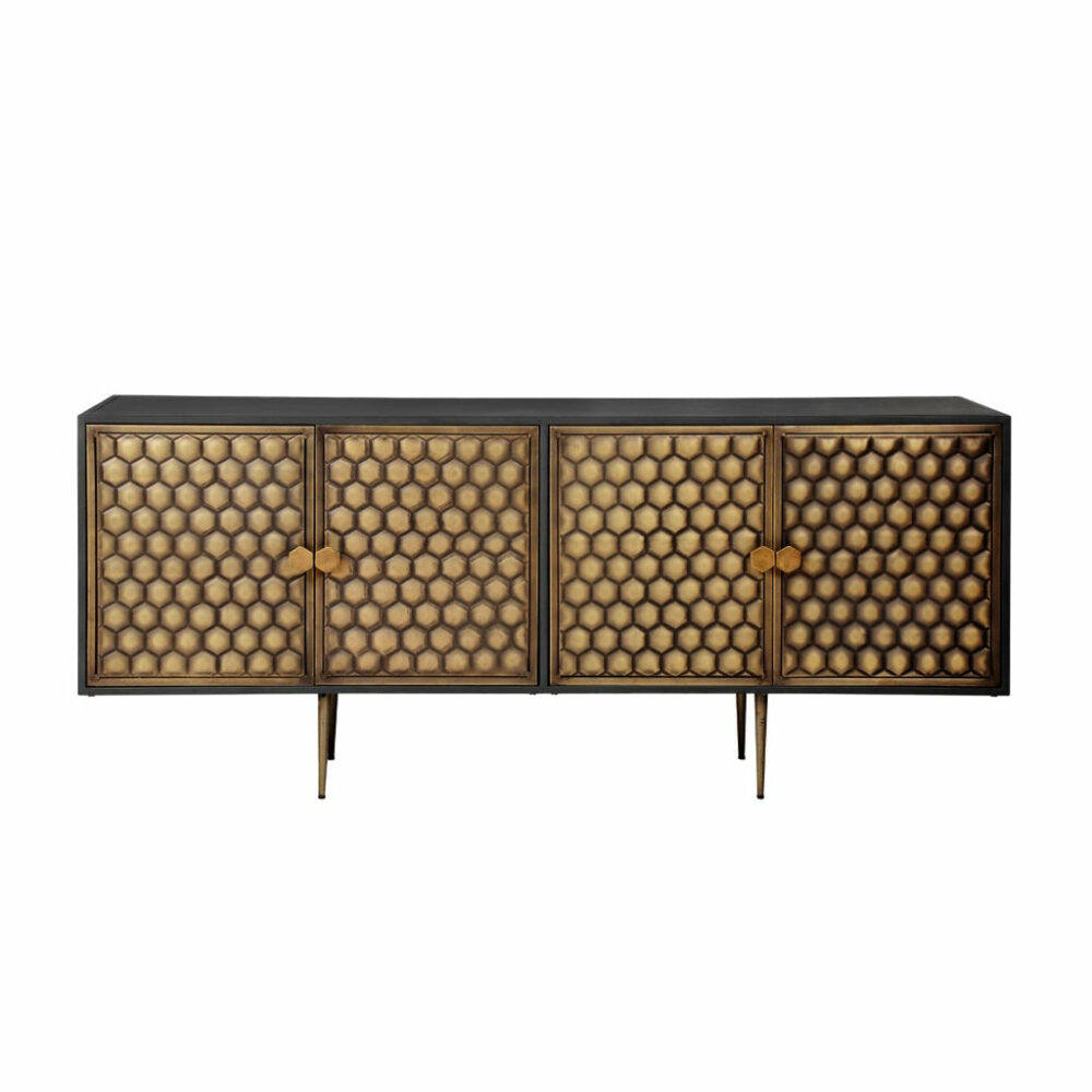 Black And Gold Modern Iron Sideboard