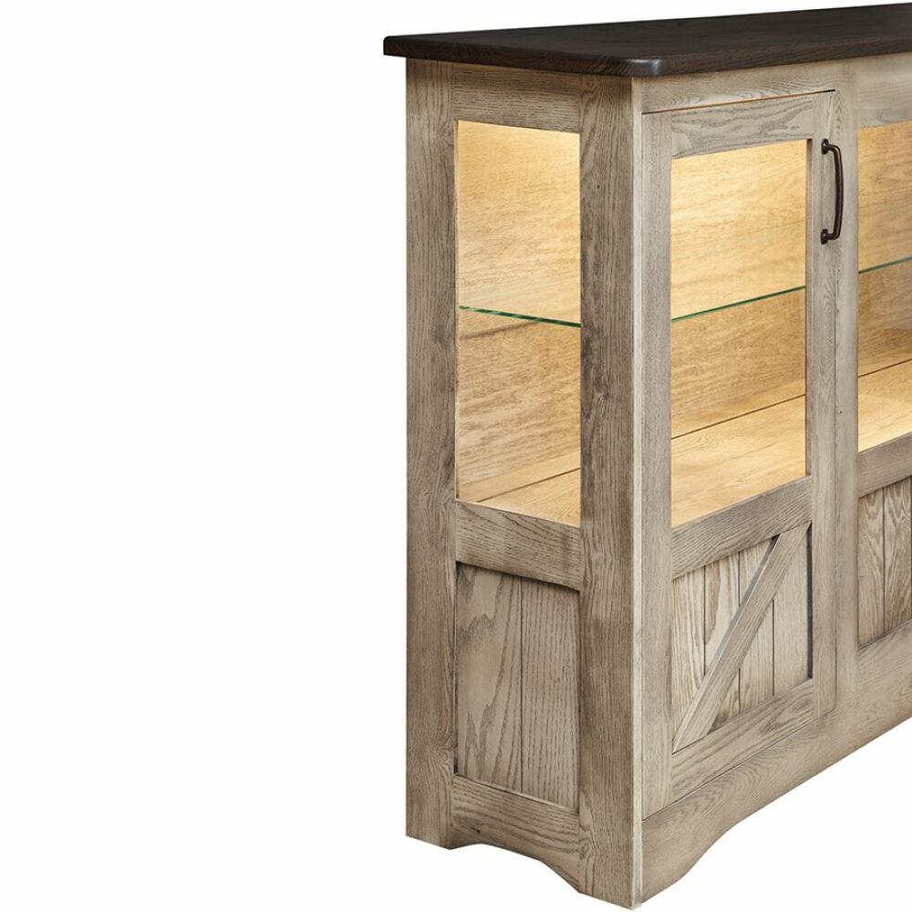 Farmstead Server With Glass Doors And Shelf - Image 4