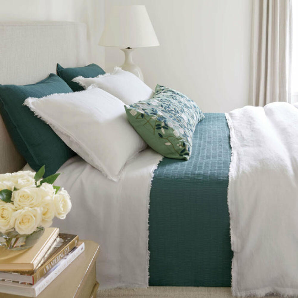 Elise Embroidered Sage Decorative Pillow - Image 2