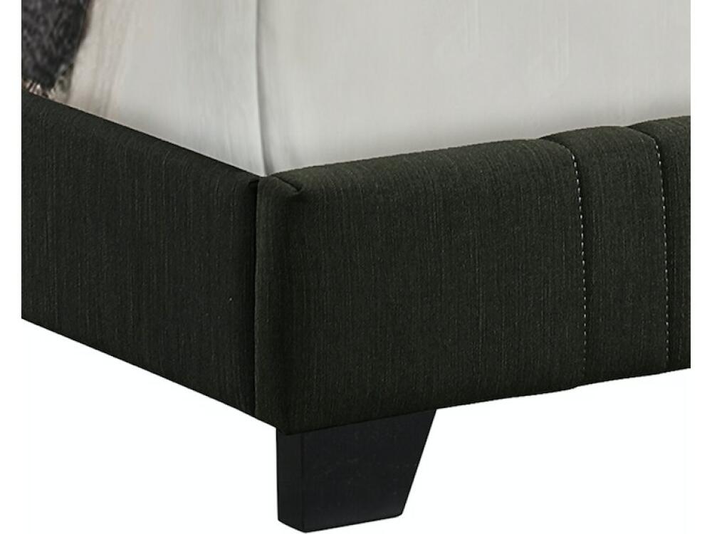 Mid-Century All-in-One Queen Bed with Channeled Headboard & Footboard in Dupree Steel DS-D121-290-500 - Image 3