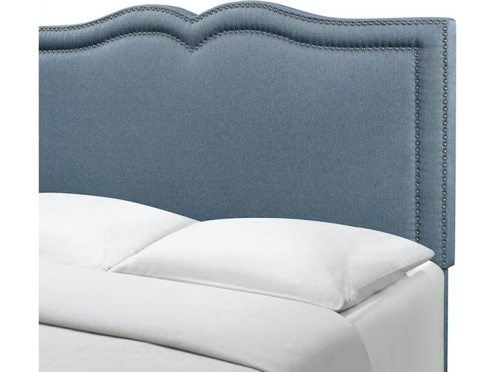 Delft Blue Nail Head Trim Queen Bed DS-D210-290-987 - Image 3