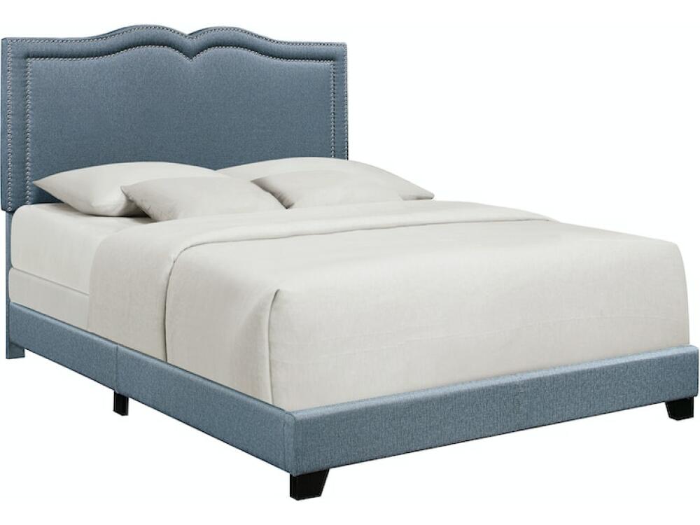 Delft Blue Nail Head Trim Queen Bed DS-D210-290-987 - Image 2