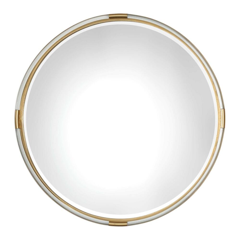 Mackai Round Contemporary Gold and Acrylic Wall Mirror - Image 2