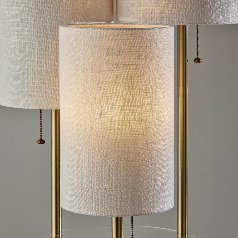 Trio Floor Lamp- Antique Brass - Image 4