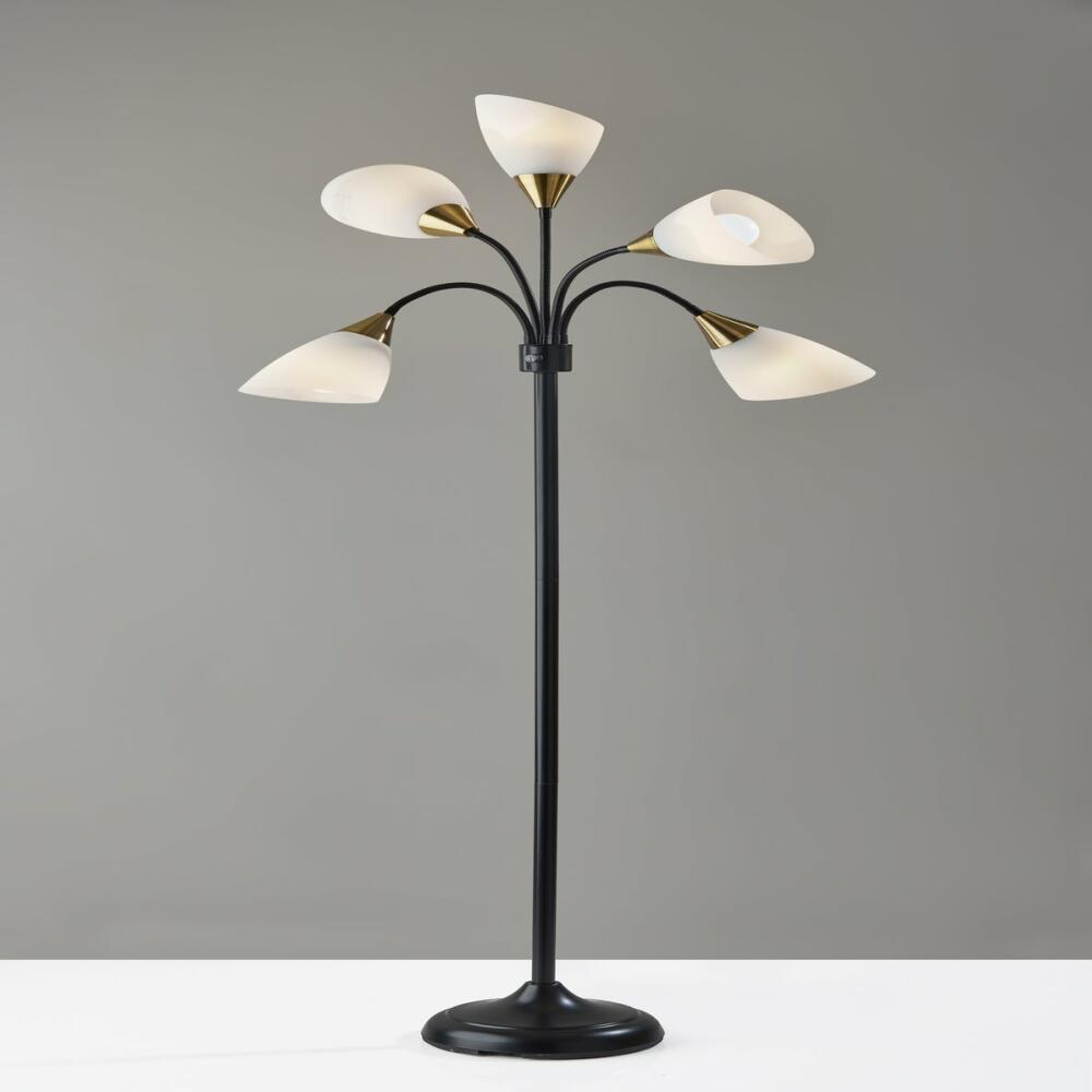 5 Light Floor Lamp- Black - Image 3