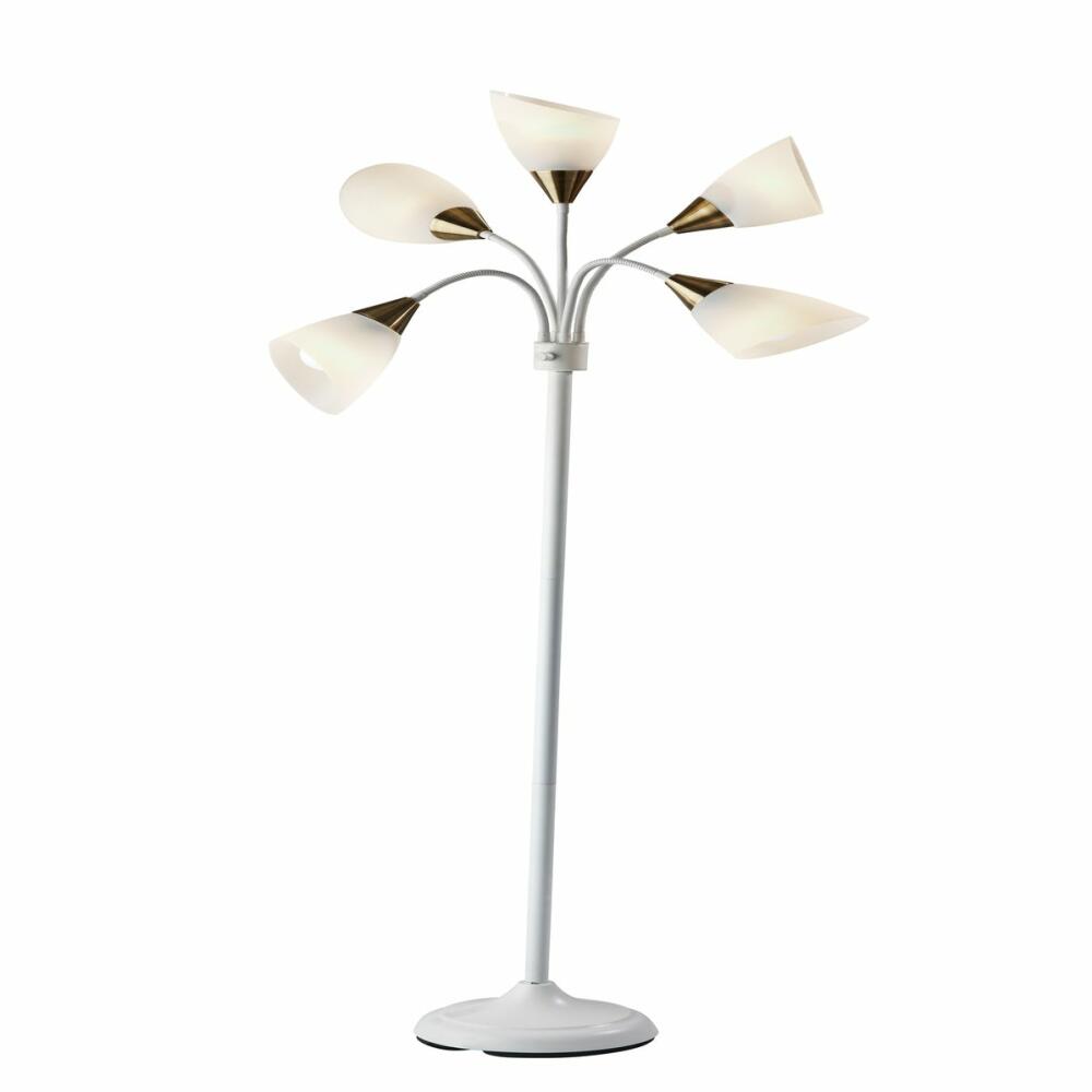 5 Light Floor Lamp- White