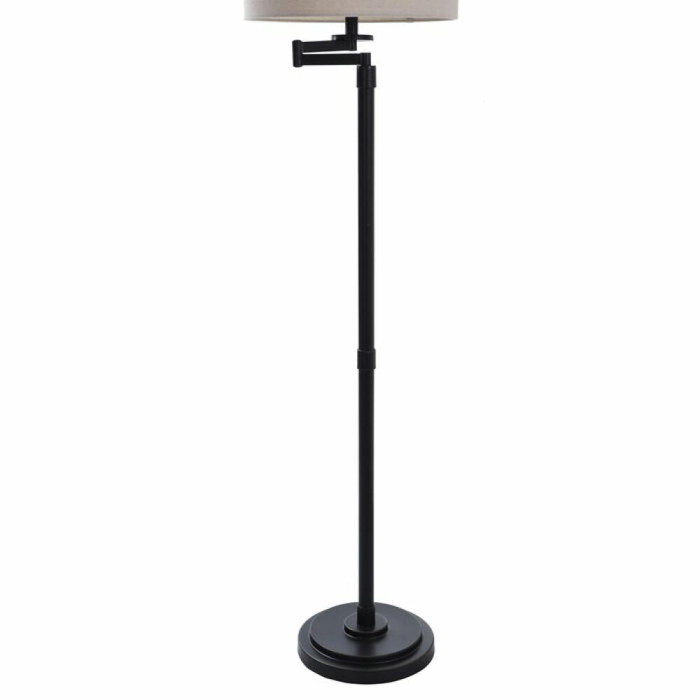 Madison Bronze Floor Lamp With Swing Arm and Fabric Drum Shade - Image 4