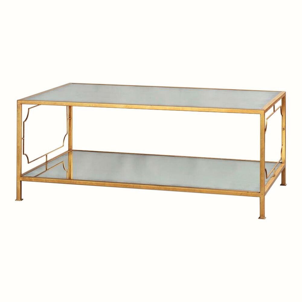 Rectangle Coffee Table With Antique Mirror Top