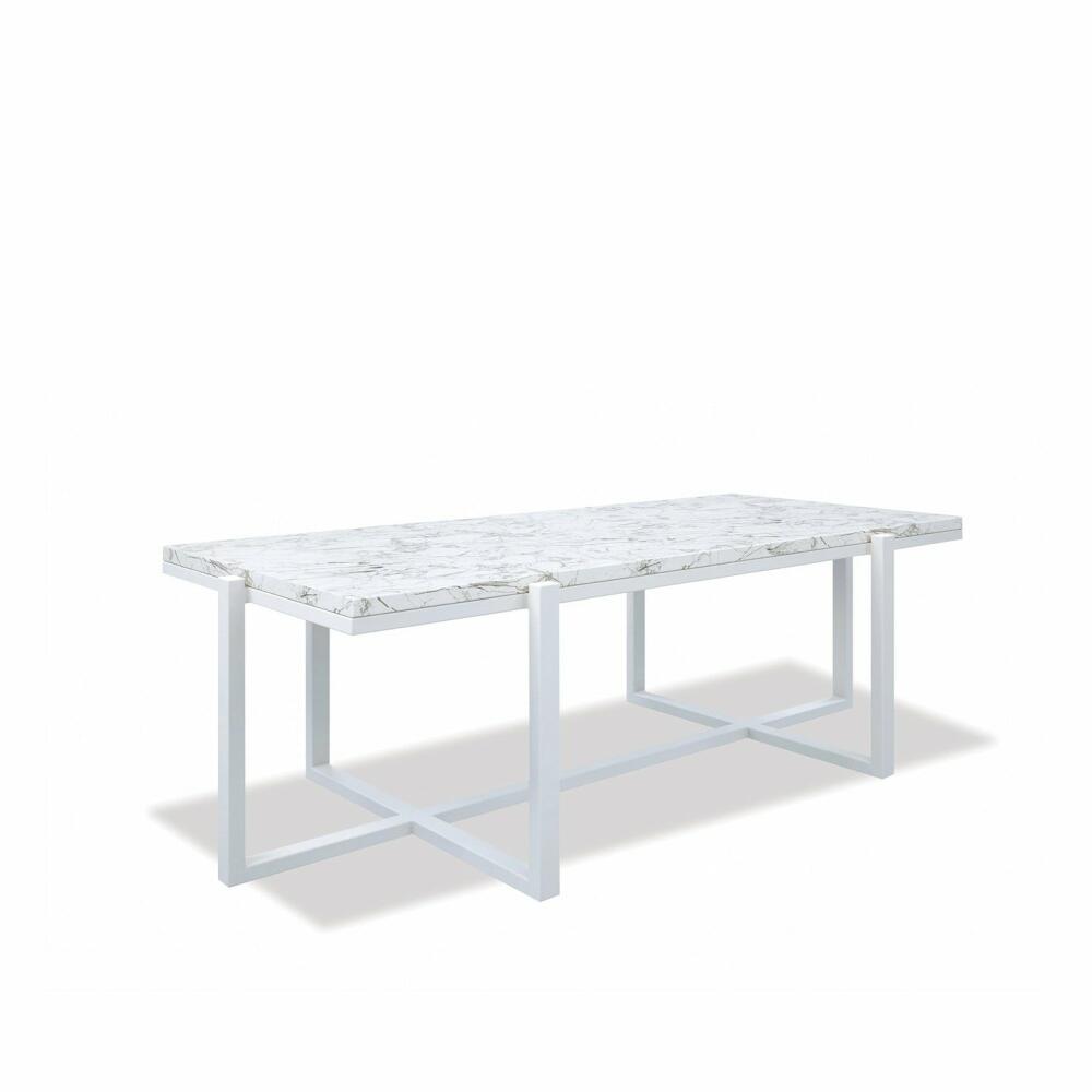 Rectangle Coffee Table With Honed Carrara Marble Top