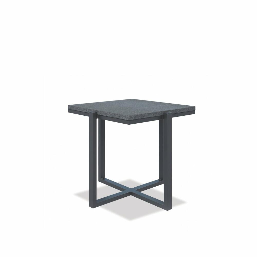 Square End Table With Polished Granite Top