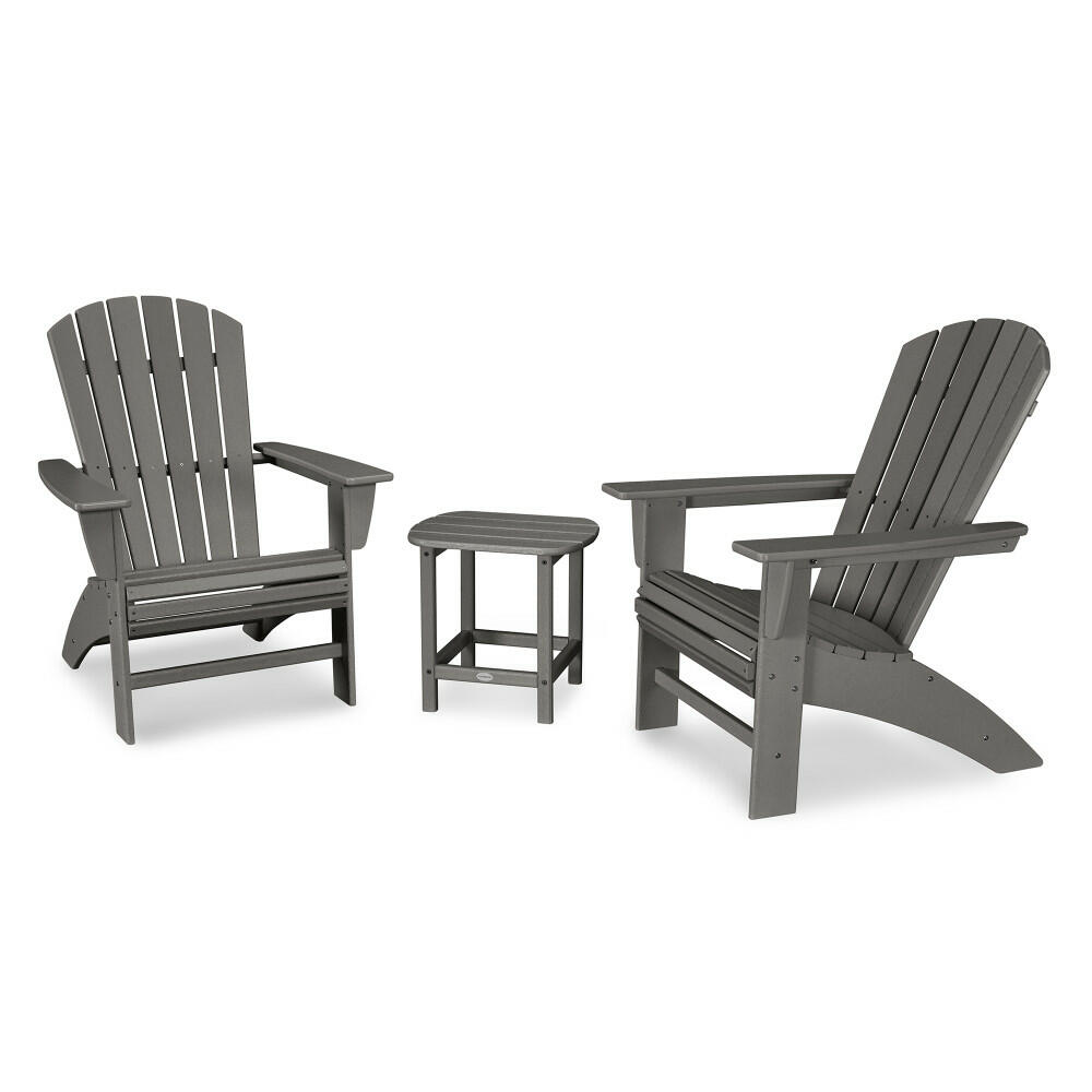 Nautical 3-Piece Curveback Adirondack Set