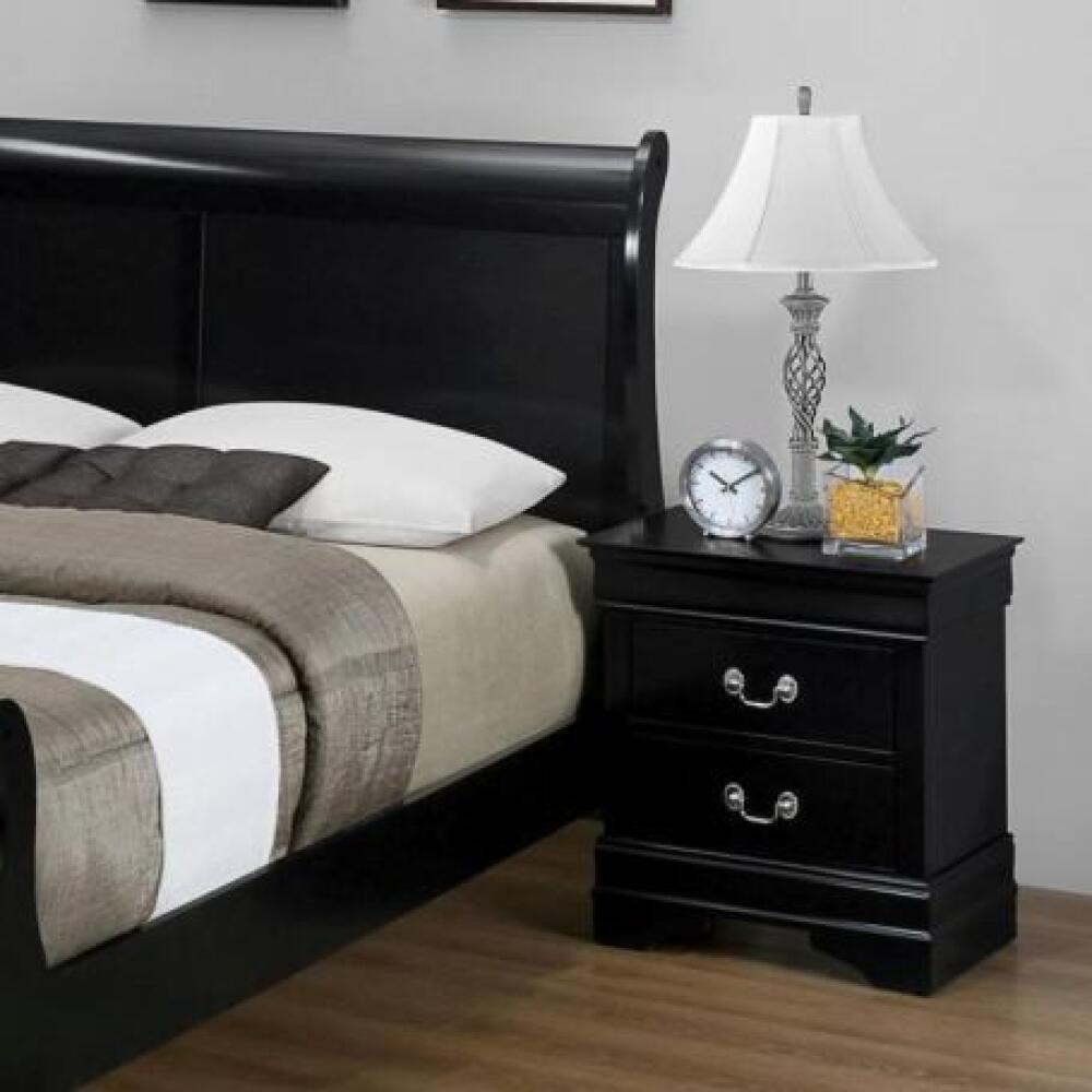 Louis Phillip Night Stand Black