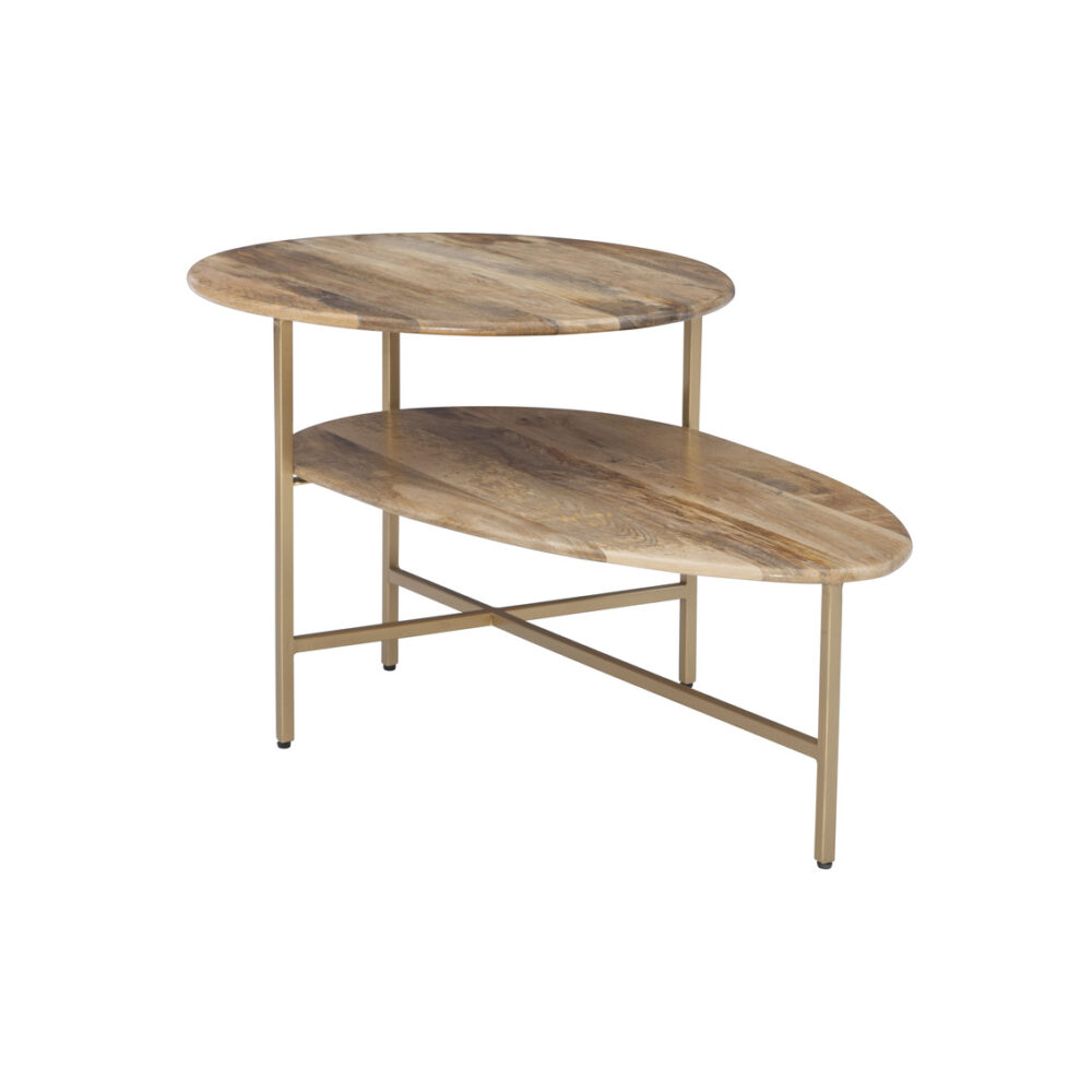 Cleo Nat Gold Two Tiered Coffee Table