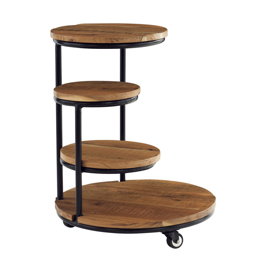 Denman Four Tiered Side Table With Wheels