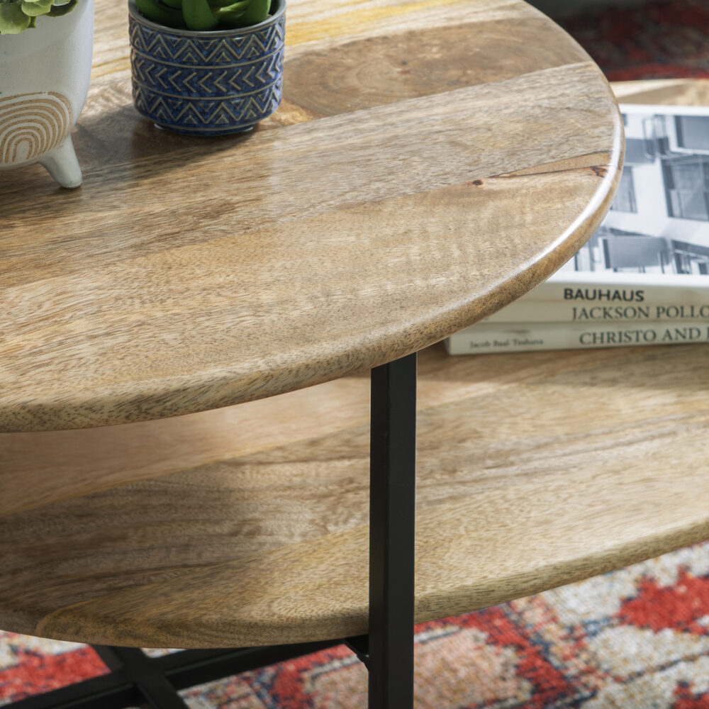 Cleo Nat Black Two Tiered Coffee Table - Image 4