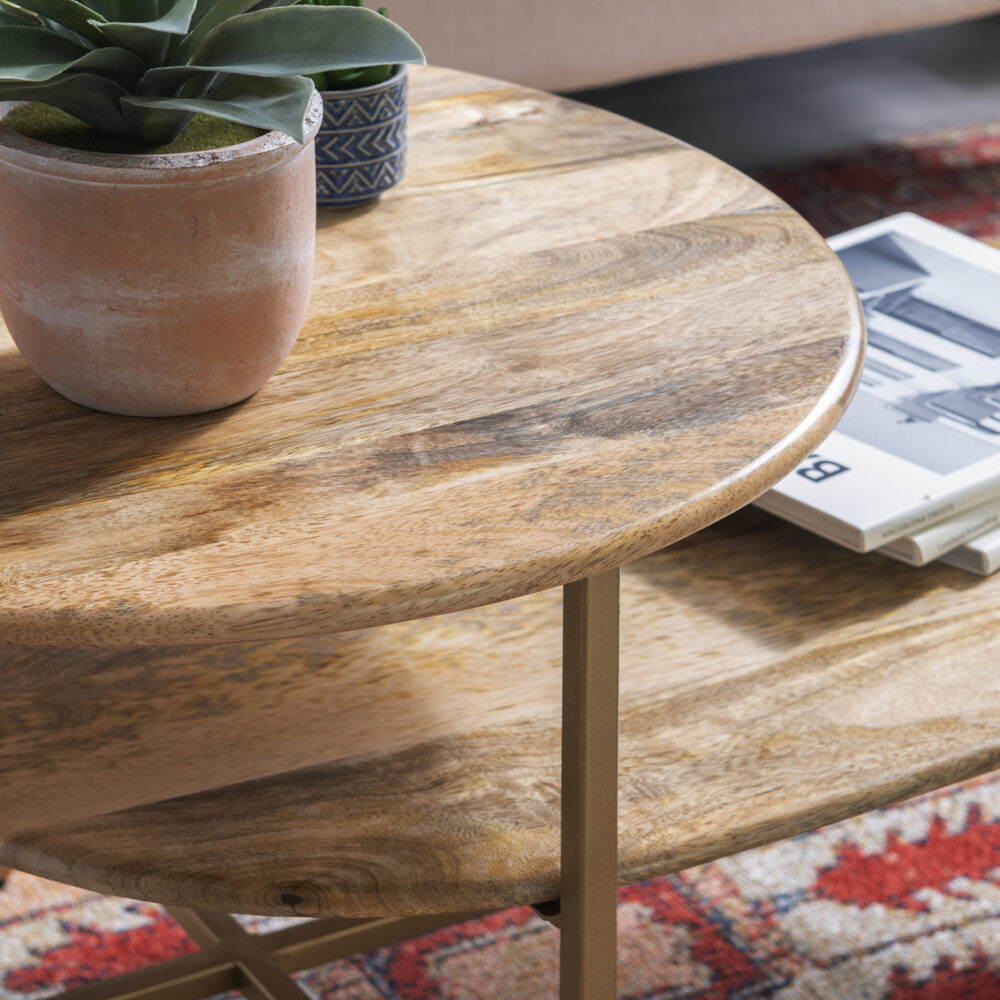 Cleo Nat Gold Two Tiered Coffee Table - Image 4