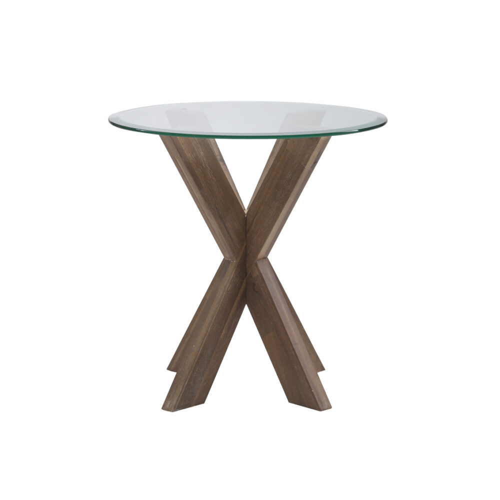 Auden Natural Xbase Side Table With Glass - Image 2