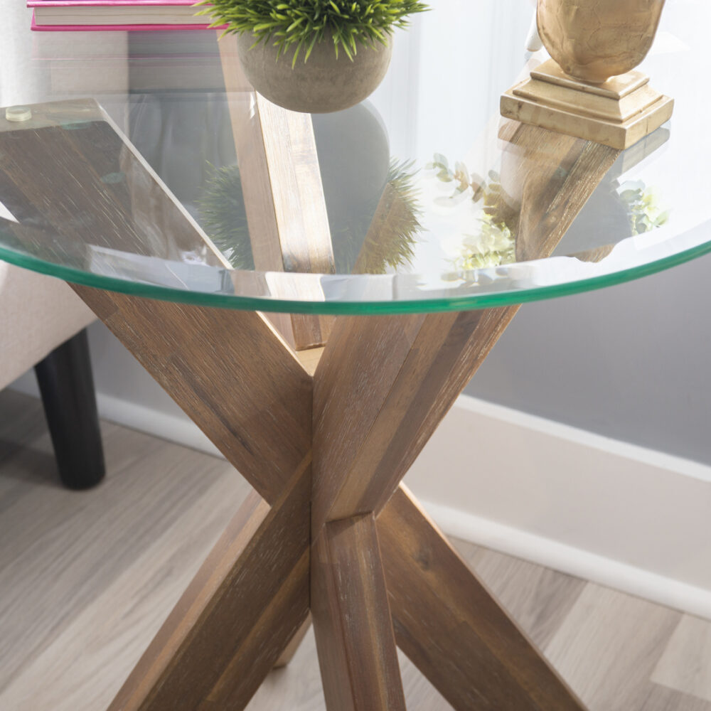 Auden Natural Xbase Side Table With Glass - Image 4
