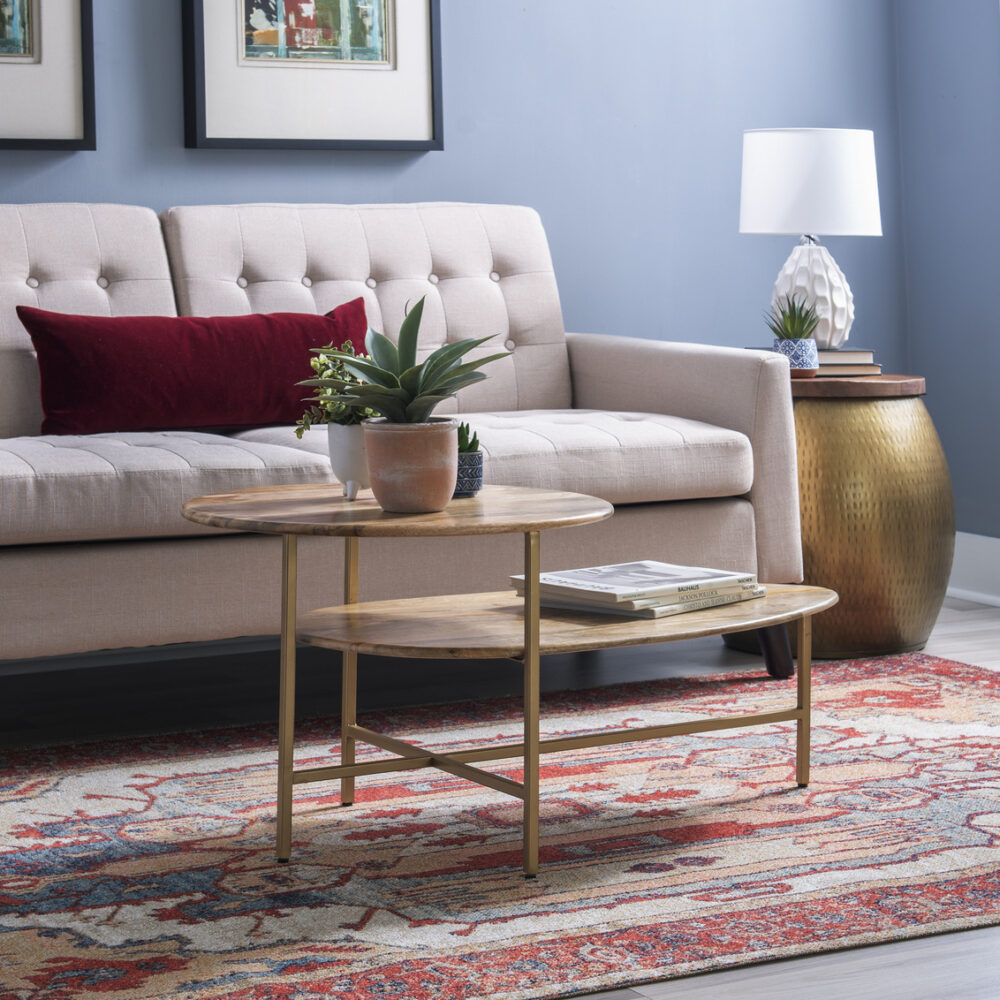 Cleo Nat Gold Two Tiered Coffee Table - Image 3