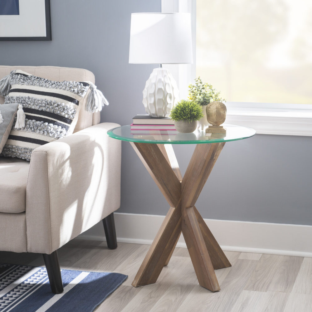 Auden Natural Xbase Side Table With Glass - Image 3