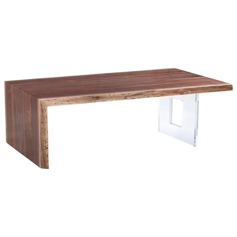 Live Edge Crotch Cut Walnut 54" Waterfall Cocktail Table