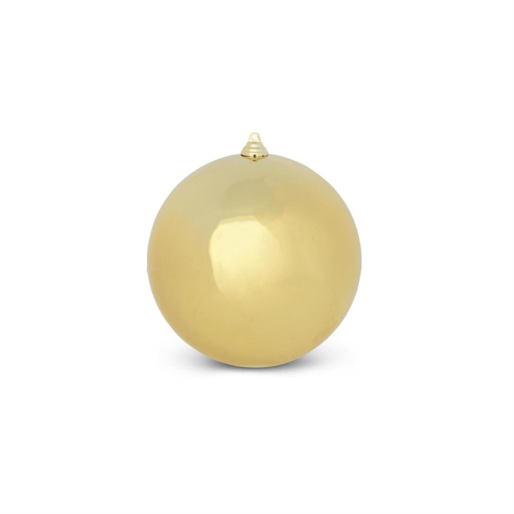 7.5 Inch Gold Shiny Shatterproof Round Ornament