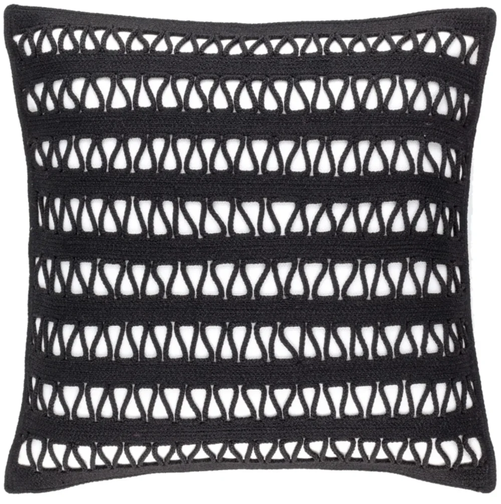 Lanyard Black Indoor/Outdoor Decorative Pillow Cover Square