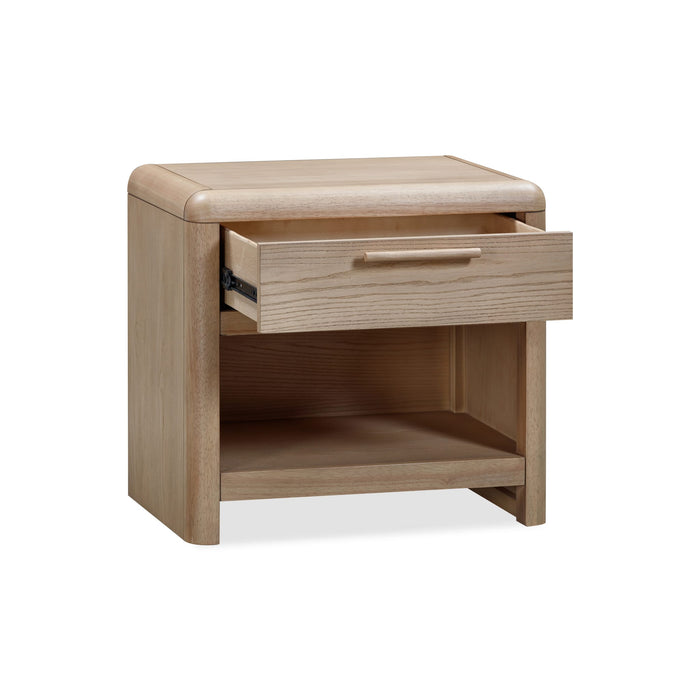 Furano One Drawer One Shelf Ash Wood Nightstand In Ginger - Image 2