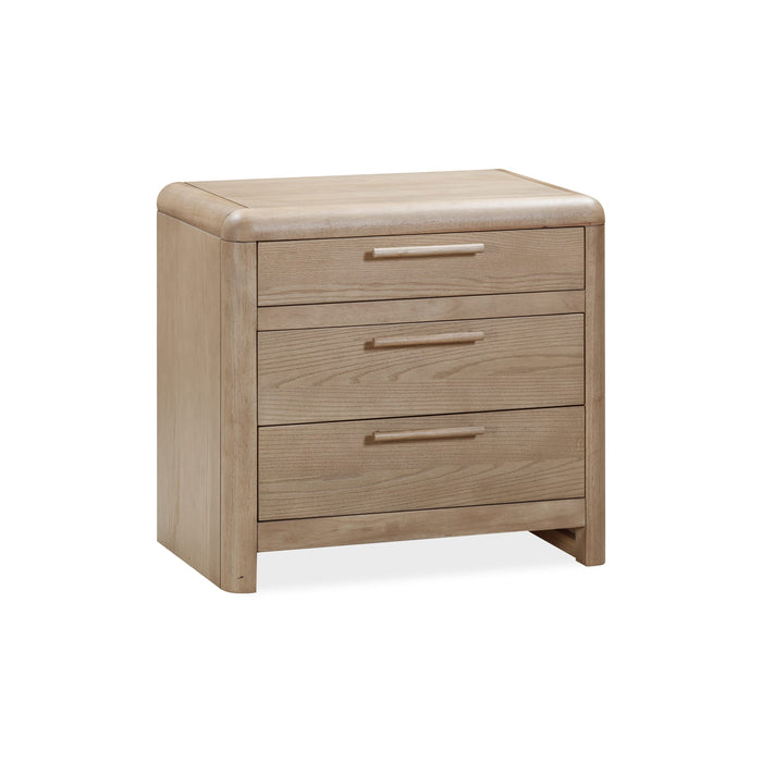 Furano Three Drawer Ash Wood Nightstand In Ginger - Image 2