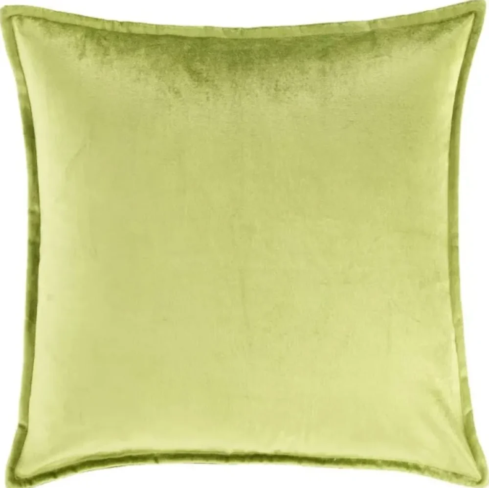 Panne Velvet Chartreuse Decorative Pillow Square