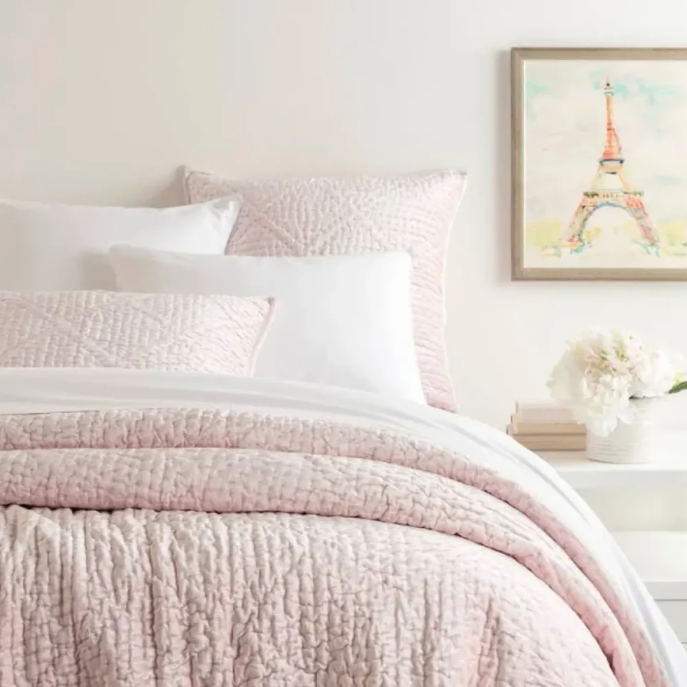 Parisienne Velvet Slipper Pink Quilt King