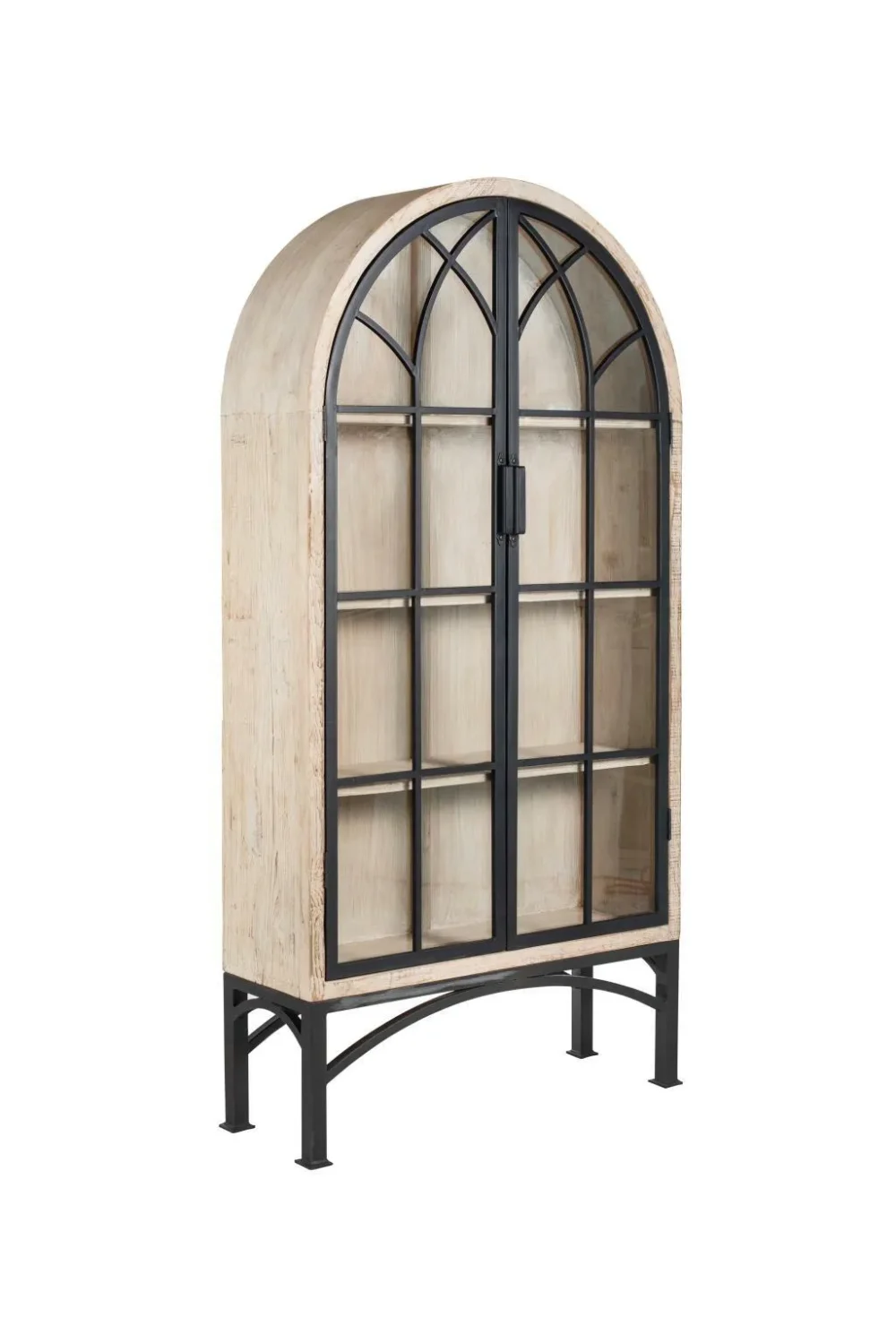 Victoria Cabinet with Glass Doors White Washed