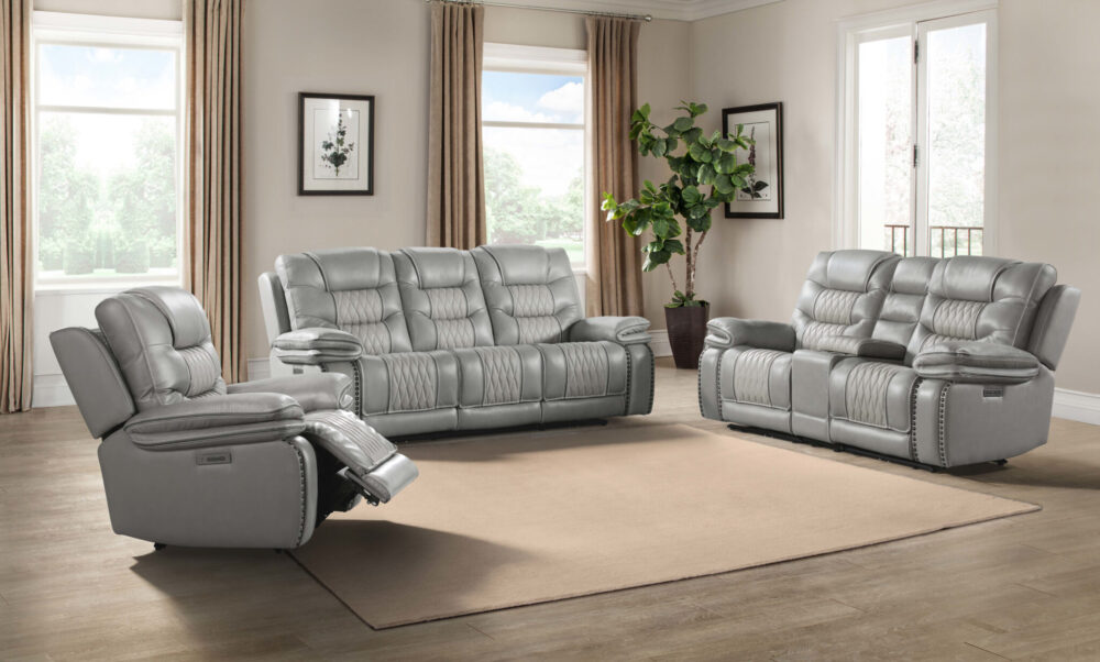 Cody Dual-Power Loveseat Light Gray - Image 3