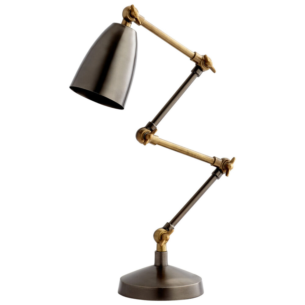 Angleton Desk Lamp, Satin Grey and Black